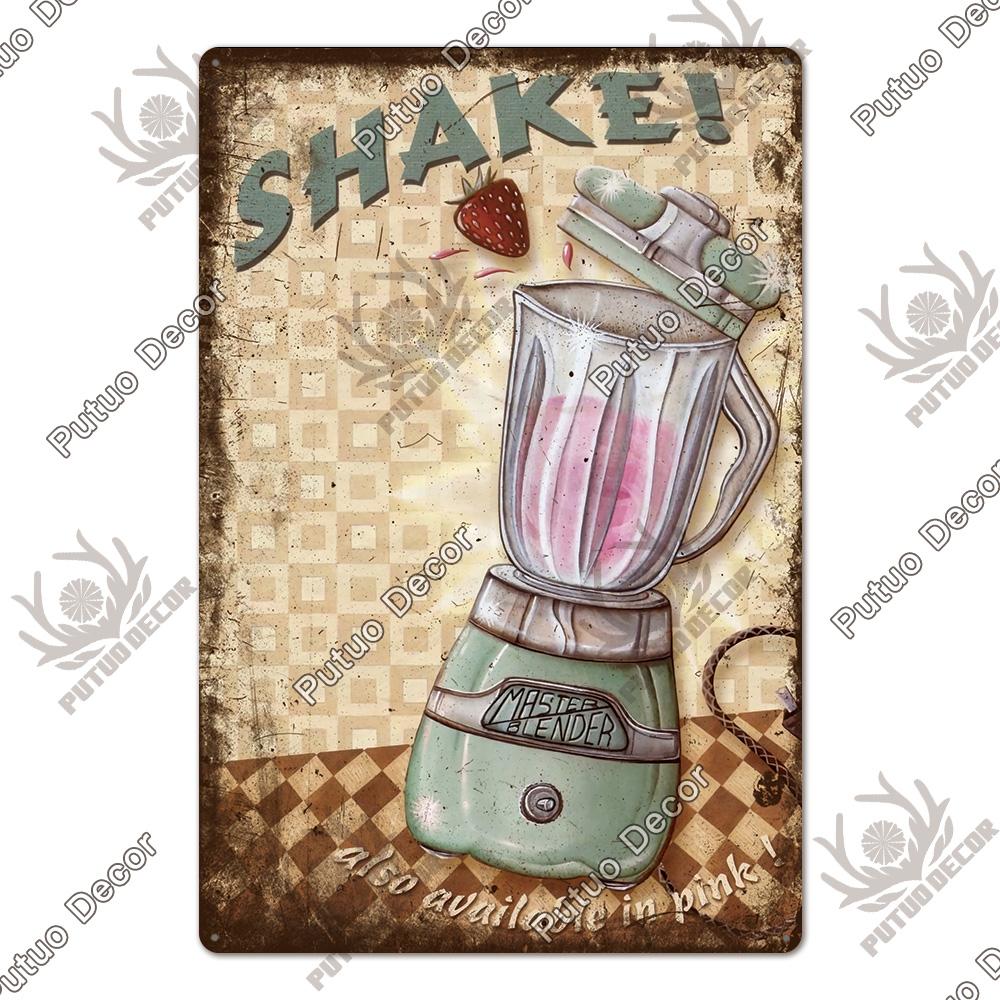 Putuo Decor Kitchen Slogan Vintage Tin Sign Plaque Metal Wall Art Stickers Cafe Kitchen Home Dinner Room Retro Poster Plate