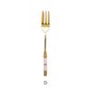 Stainless Steel Gold Cake Fork Dessert Forks Fruit Fork Ceramic Long Handle Used For Pastry in Party Snail Forks Restaurant