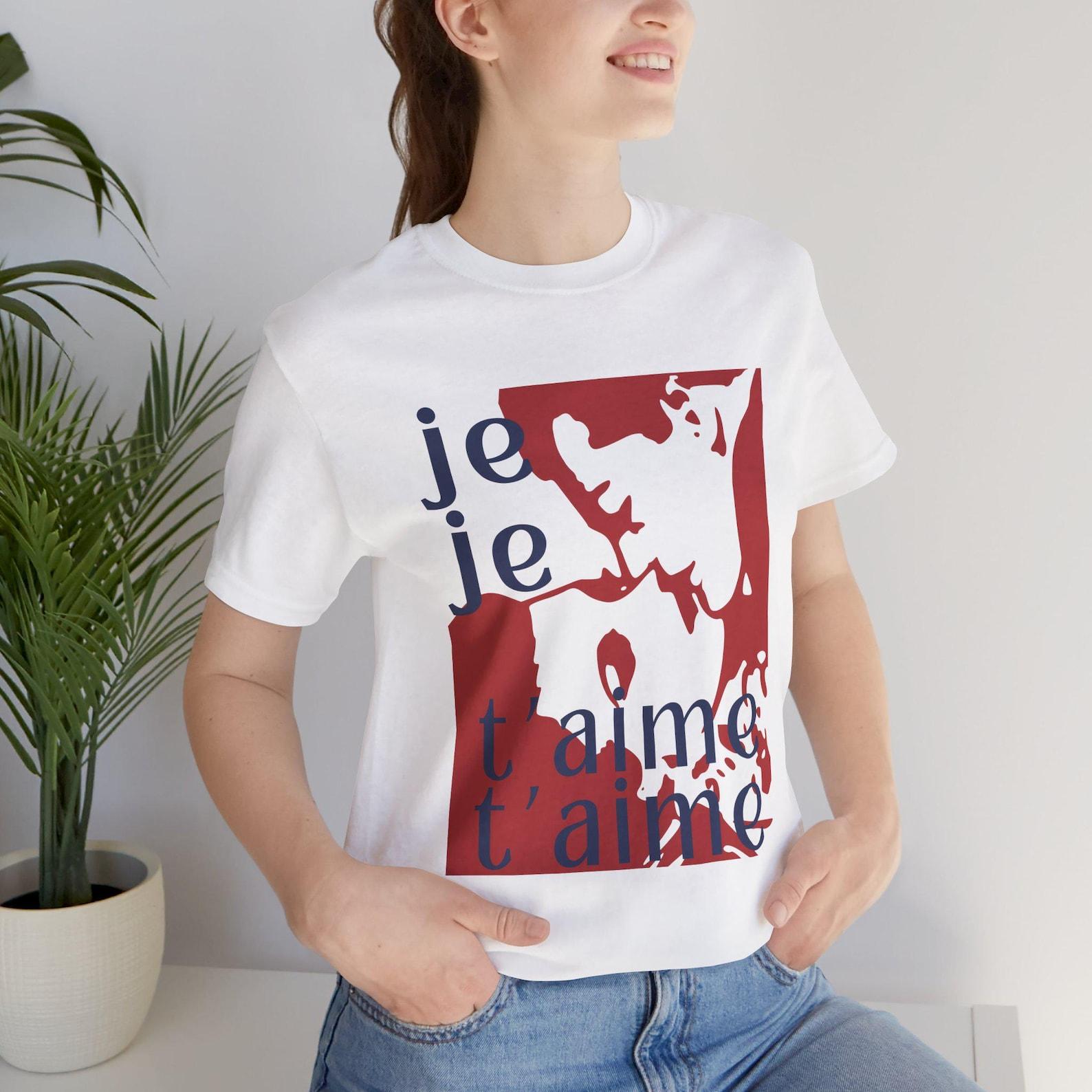 Je T aime Graphic Tee, French Love Shirt, Romantic Minimal Art Print T-shirt, Aesthetic Unisex Valentine s Gift S