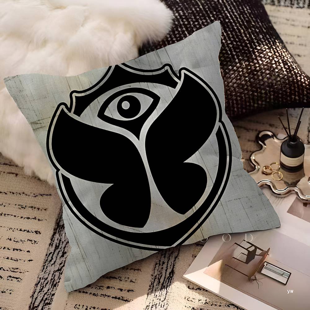 T-Tomorrowlands Music Logo Pillow Cover For Bedroom Room And Living Room Sofa Decorative Cushion Cover