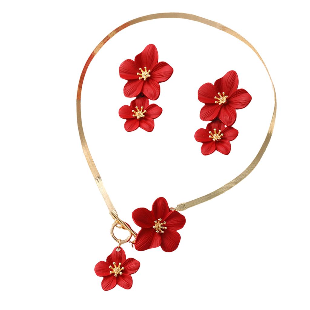 Elegant Floral Jewelry Set For Women Elegant Spring Summer Vacation Beach Essentials Alloy Lightweight Design