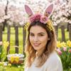 Floral Rabbit Ears Headbands Colorful Cosplay Headbands Funny Happy Easter Headdress  Children