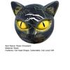 Cat Head Figurine Black Cat Stone Hand-Carved Healing Stone Resin