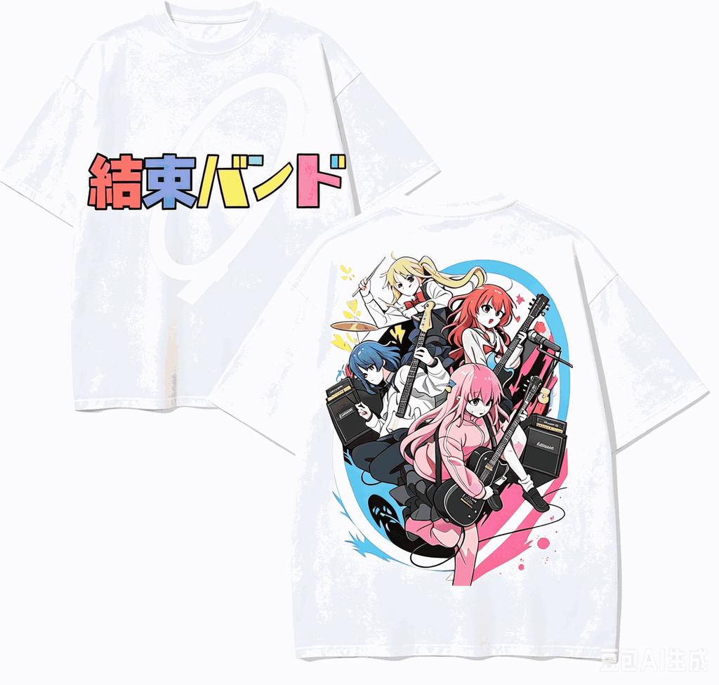 Bocchi The Rock Anime Lover TShirt Harajuku Cotton NewModel Oversized Unisex Short Sleeves Classic Breathable Couples Classic