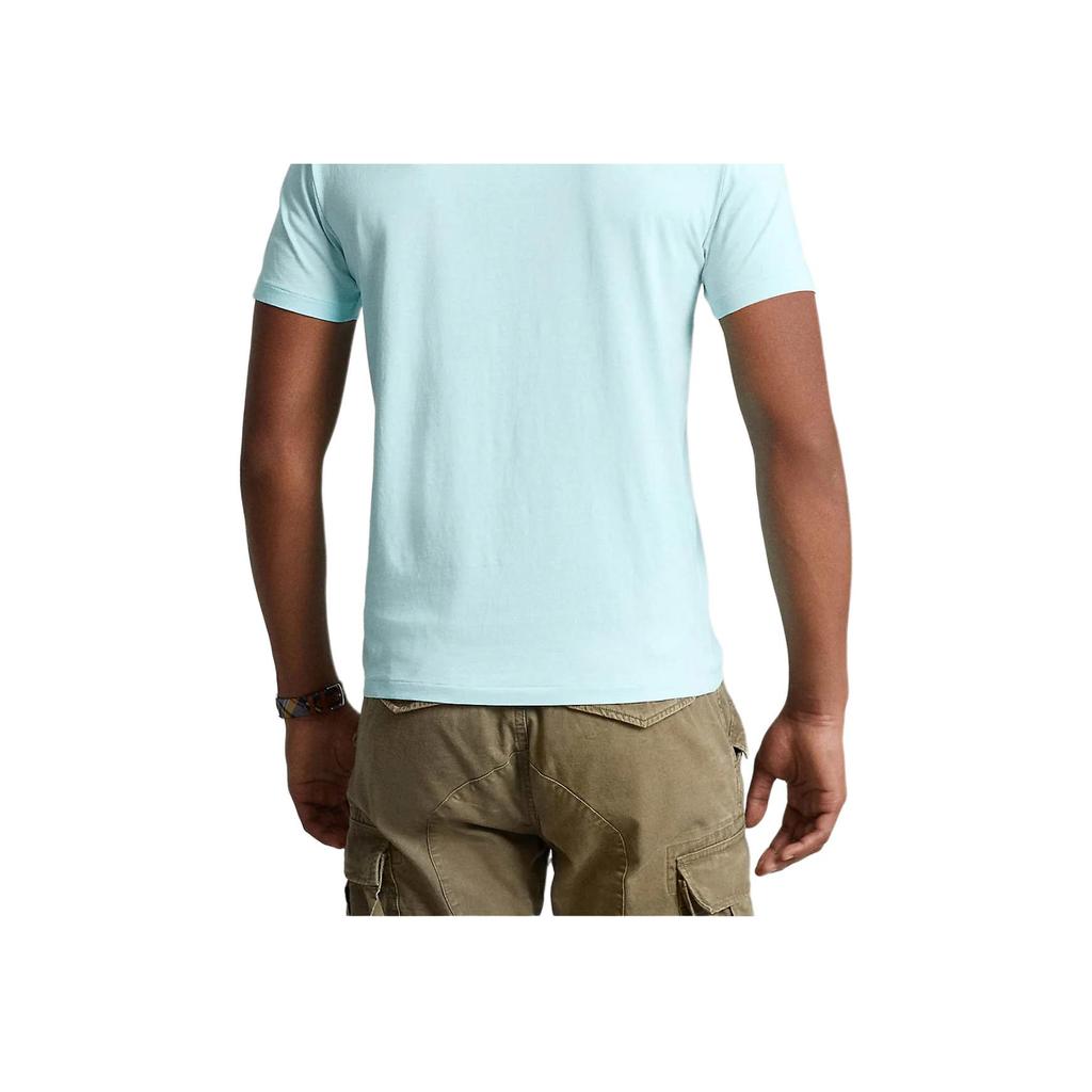 Polo Ralph Lauren SS23 Casual Logo Embroidered Crew Neck Short Sleeve T-Shirt Men Tops Mint-Blue 710671438-289