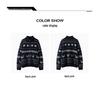 Women's Color Block Cashmere Sweater: Autumn/Winter Jacquard Loop Yarn Half-High Collar Zipper Cardigan