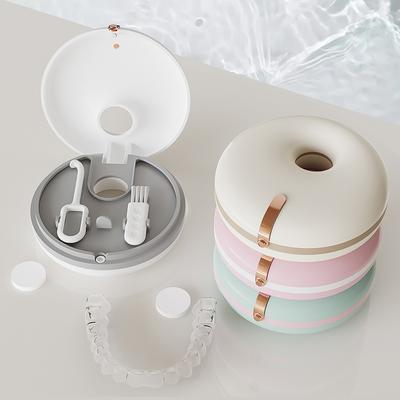 Doughnut Braces Storage Box Invisible Braces Orthodontic Retainers Storage Box Portable Denture Storage Box