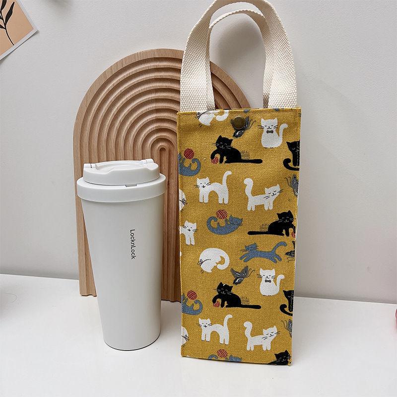 Color Canvas Water Bottle Holder Carry Bag Coffee Cup Storage Sleeve Cover Handbags Mobile Phone Umbrella Hand Bags Accessories
