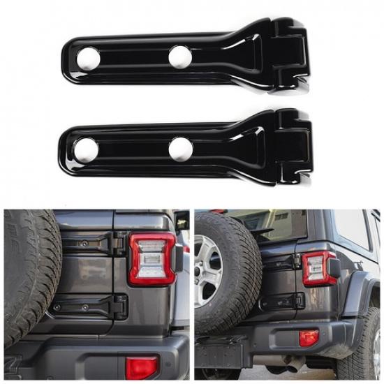 2x Tailgate Spare Tire Hinge Decor Cover Trim For Jeep Wrangler JL 2018+ Black