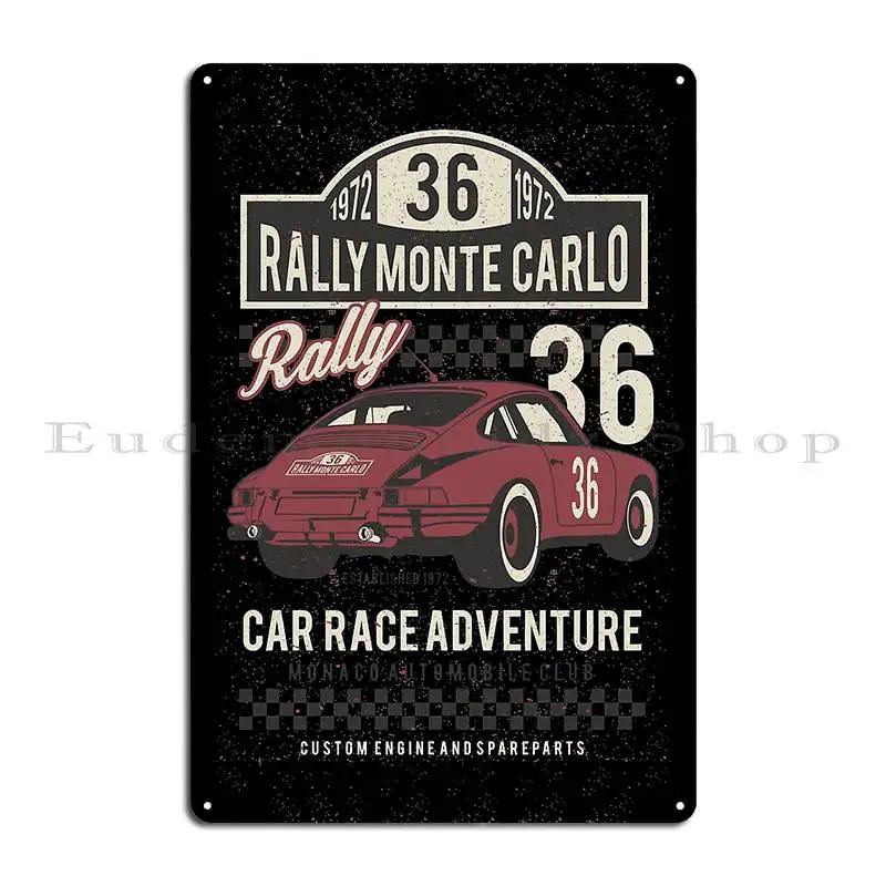Monte Carlo Rally 1972 Metal Signs Club Pub Retro Personalized Wall Mural Tin Sign Poster 20x30cm