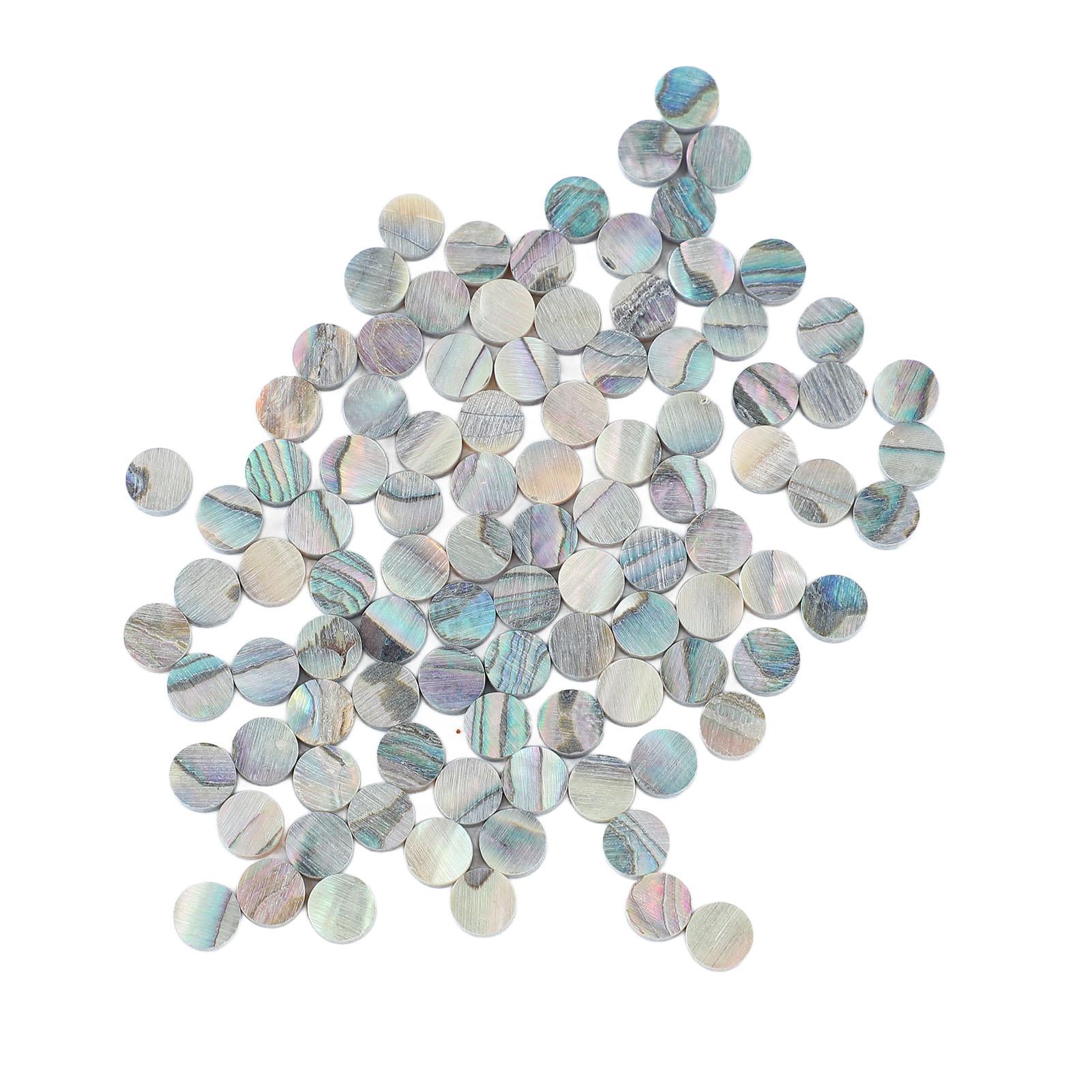 

100Pcs Fretboard Dots Natural Abalone Shell Bright Color Round Guitar Inlay Dots for Ukulele Banjo