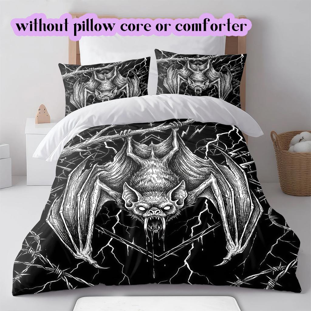 Thorn Gothic Dark Pattern Bedding Quilt Set Quilt Cover Pillowcase Home Decoration Birthday Gift (1 * duvet cover + 2 * pillowcase, without core)
