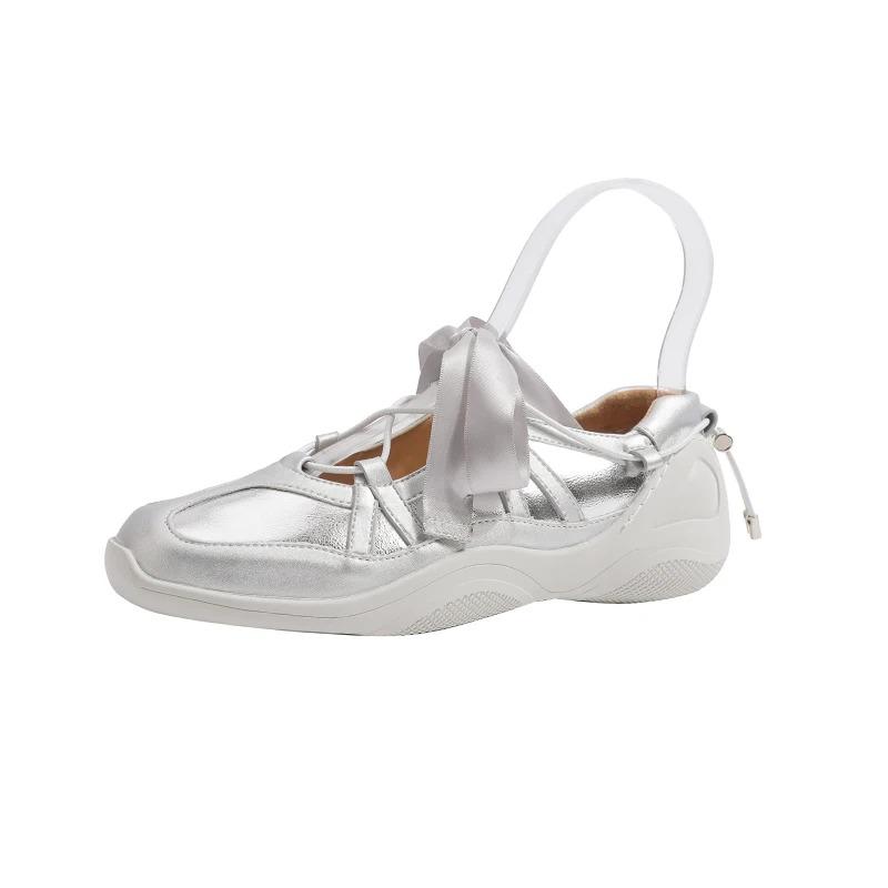 Ballet Sle Square Head Mary Jane Oes Women's Increased Height Sweet Sister Ribbon Knot Casual