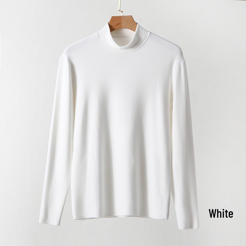 Men s German Velvet Seamless Half-High Collar Warm Top: Autumn & Winter Slim Fit, Plus Velvet, Wearable Outside Develvet, 5XL