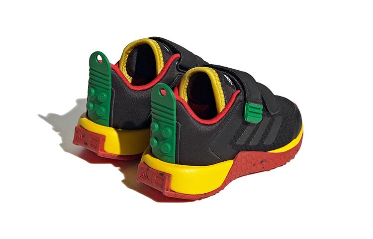 Adidas Sport Dna Comfortable And Trendy Low top Sports Casual Shoes Black Red Yellow Infant And Toddler HQ1309