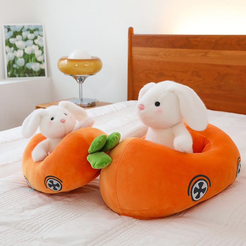 Creative Speeding Rabbit Doll Sitting on Caraway Doll Children Soothing Plush Toy Rabbit Doll