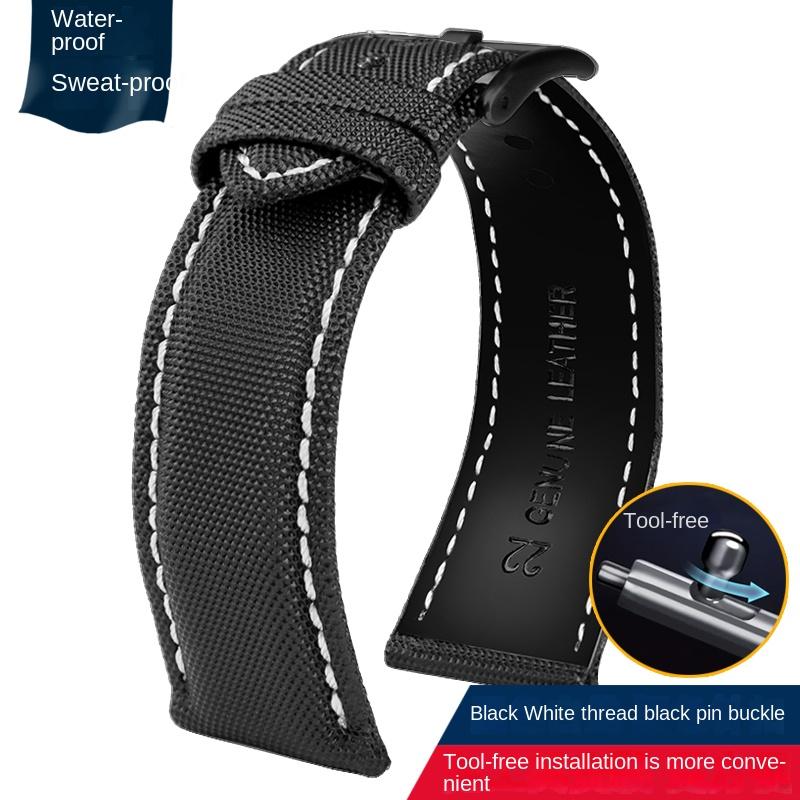 Schnellwechsel-Uhrenarmband Für MIDO Helmsman commander omega Tag Heuer Nylon Canvas Leder Wasserdicht Herren-Uhrenarmband 20mm 22mm