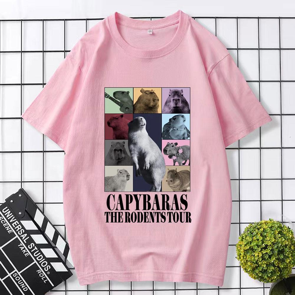 Funny Capybara The Rodents Eras Tour Meme Graphic T Shirt Summer Unisexs Womens Vintage Fashion Tshirt Casual Oversized T Shirts