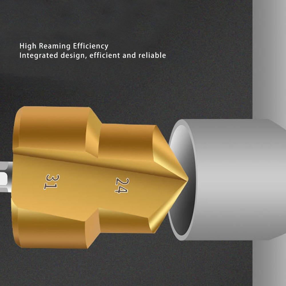 3 Stück 1/4 Zoll Sechskantschaft PPR Stufenbohrer Titanbeschichtet / TiN-beschichtet HSS Rohraufreibbohrer