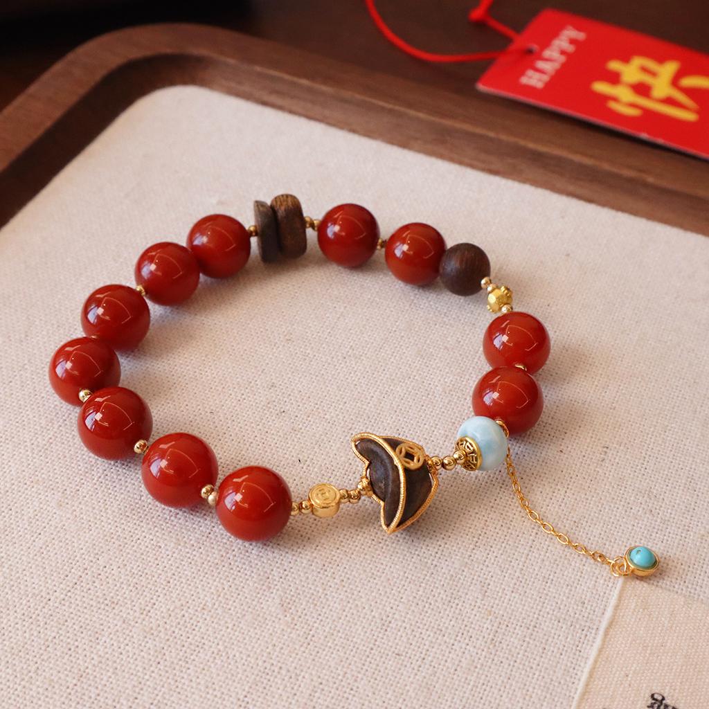 Original design natural Nanhong agate bracelet braceletfashion women daily jewelry gift