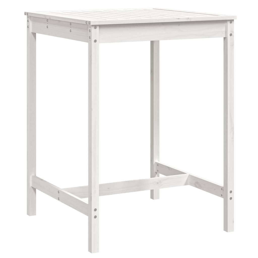 Garden Table White 82.5 x 82.5 x 110 cm Solid Pine Wood