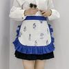 Half-waist women's outdoor picnic camping cotton small daisy embroidered white half-length apron