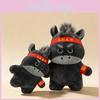 Creative Motivational Plush Black Horse Toy With Pp Cotton Filling For All Ages