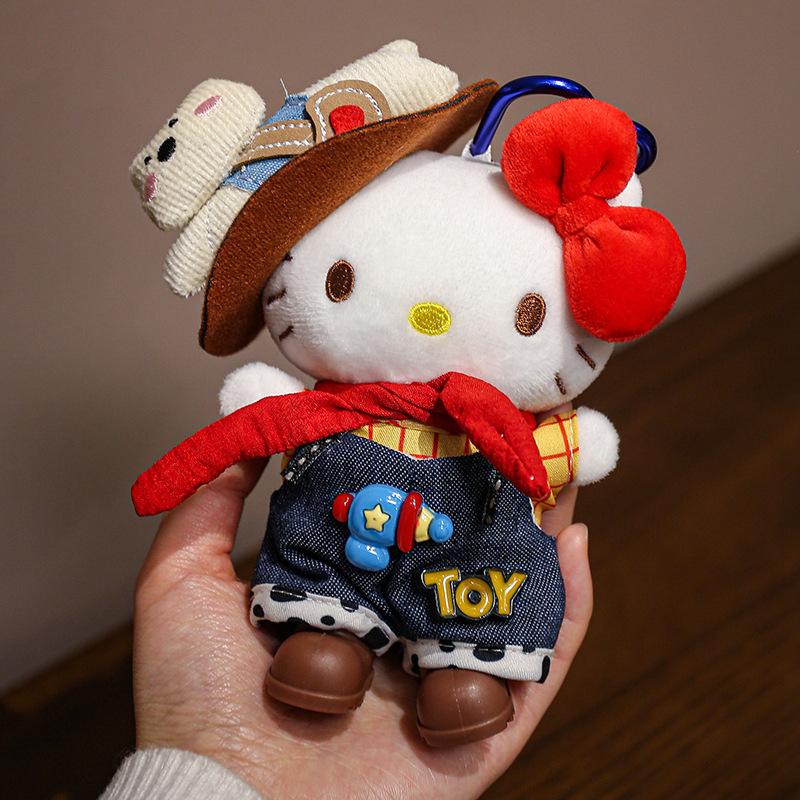 Hellokitty Plush Toys 15Cm Kitty Cat Stuffed Pendant Keychain Kawaii Toys Hobbies Collection Decor Toys Adorably Birthday Gifts