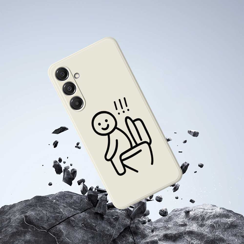 For Samsung Galaxy A16 5G/4G Case Stickman Toilet Pattern Printing Straight Edge TPU Phone Back Cover