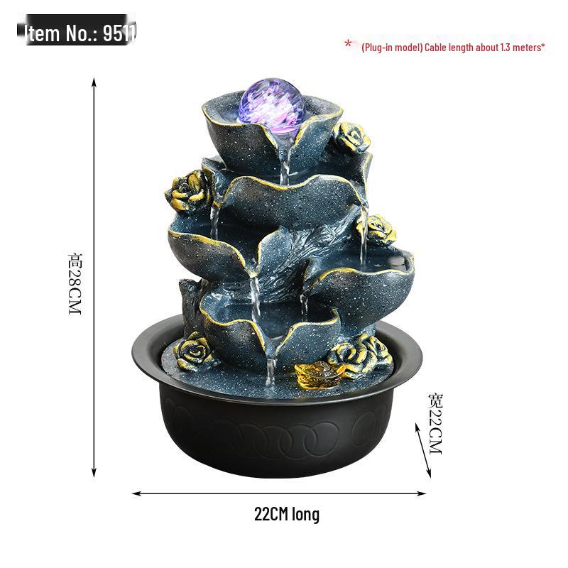 

Розкішний фонтан Фен-шуй: Настільне колесо для залучення багатства для декору вітальні чи офісу