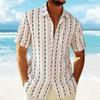 Sommer Neues Trendiges Herren Strand Gestricktes Gestreiftes Kurzarmhemd