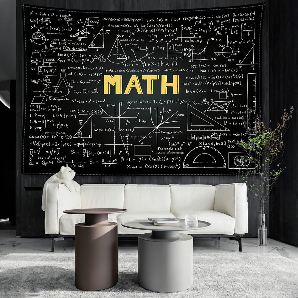Arazzo da parete con formula matematica, arte astratta, stile hippie, minimalista, moderno, per dormitori, decorazioni per la casa