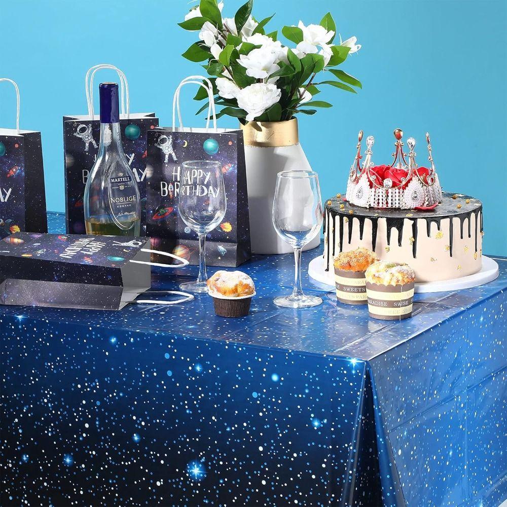 Star Space Tablecloth Waterproof Plastic Galaxy Table Cover Party Decoration Oil Proof Disposable Table Cloth Birthday Wedding