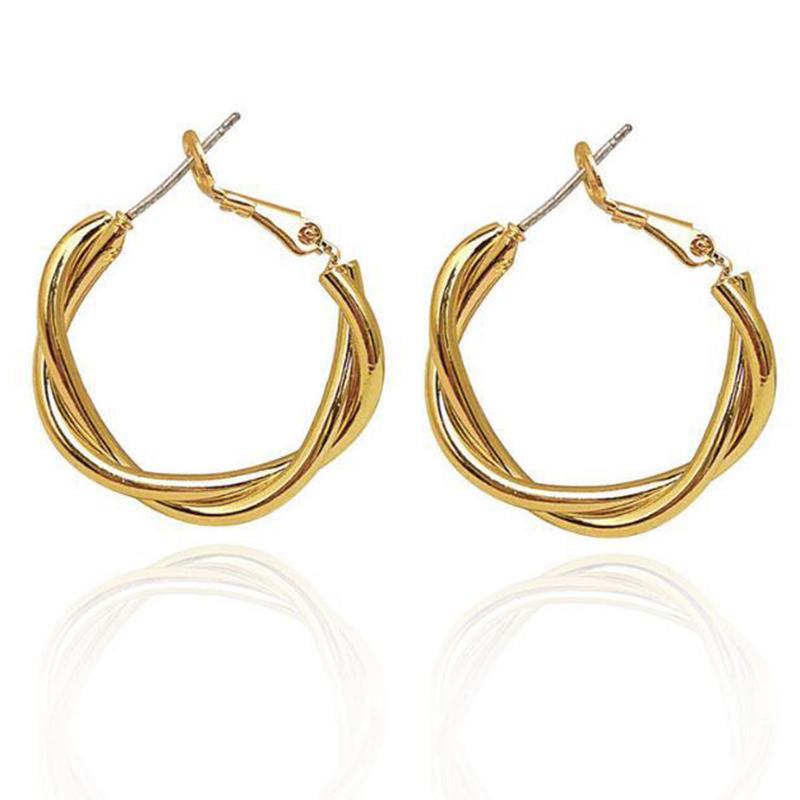 Simple Chain Earrings Ring Metal Round Hoop Earrings Fashion Circle Hoops Statement Earrings for Women Party Jewery