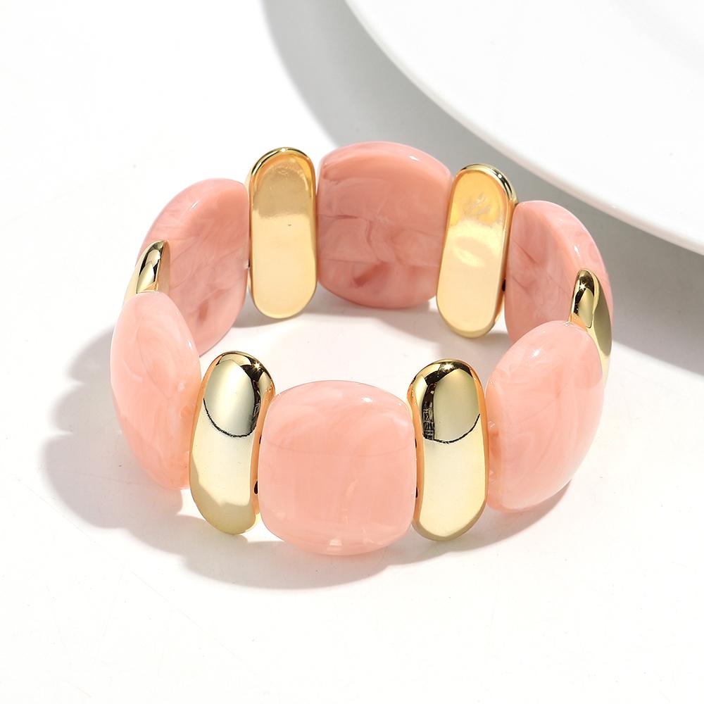 Bohomia Irregular Acrylic Oval Elastic Beaded Strand Bracelets for Women Vintage Leisure Bracelet Fashion Jewelry Gifts
