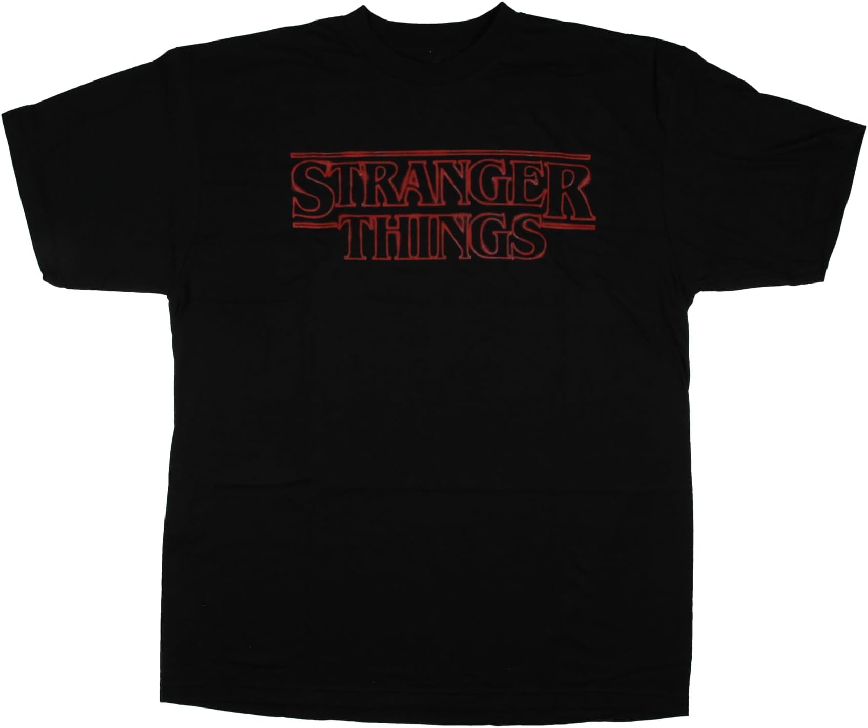 Stranger Things Men s Spray Paint Outline Series Title Logo Adult Big & Tall T-Shirt S