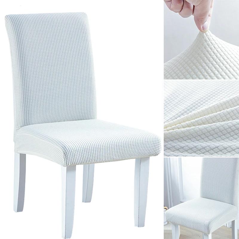 Jacquard Chair Cover for Dining Room Wedding Stretchable Thick Chair Protector 1/2/4/6 Pieces Slipcover for Chair Seat Backrest