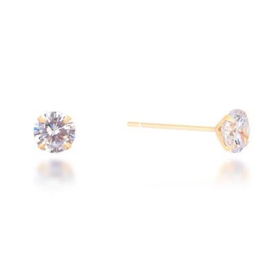MILTON STELLE Shining 5mm Cubic 14K GOLD Earrings MSJ-E9063YGWQ