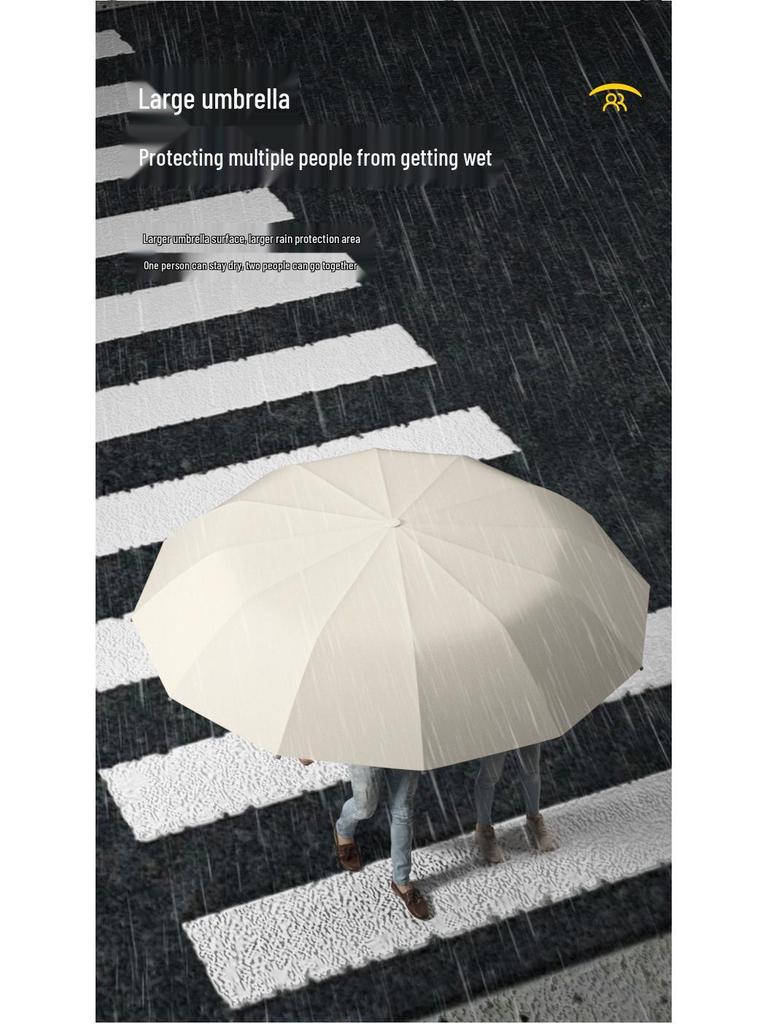 Windproof Dual-Use Sunscreen Umbrella with Reinforced Double Ribs for Students