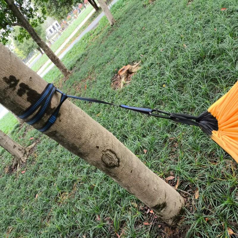 Outdoor Camping Hammock With Mosquito Net Double Single Person Anti-Tip Parachute Fabric Hanging Bed Aluminum Stand