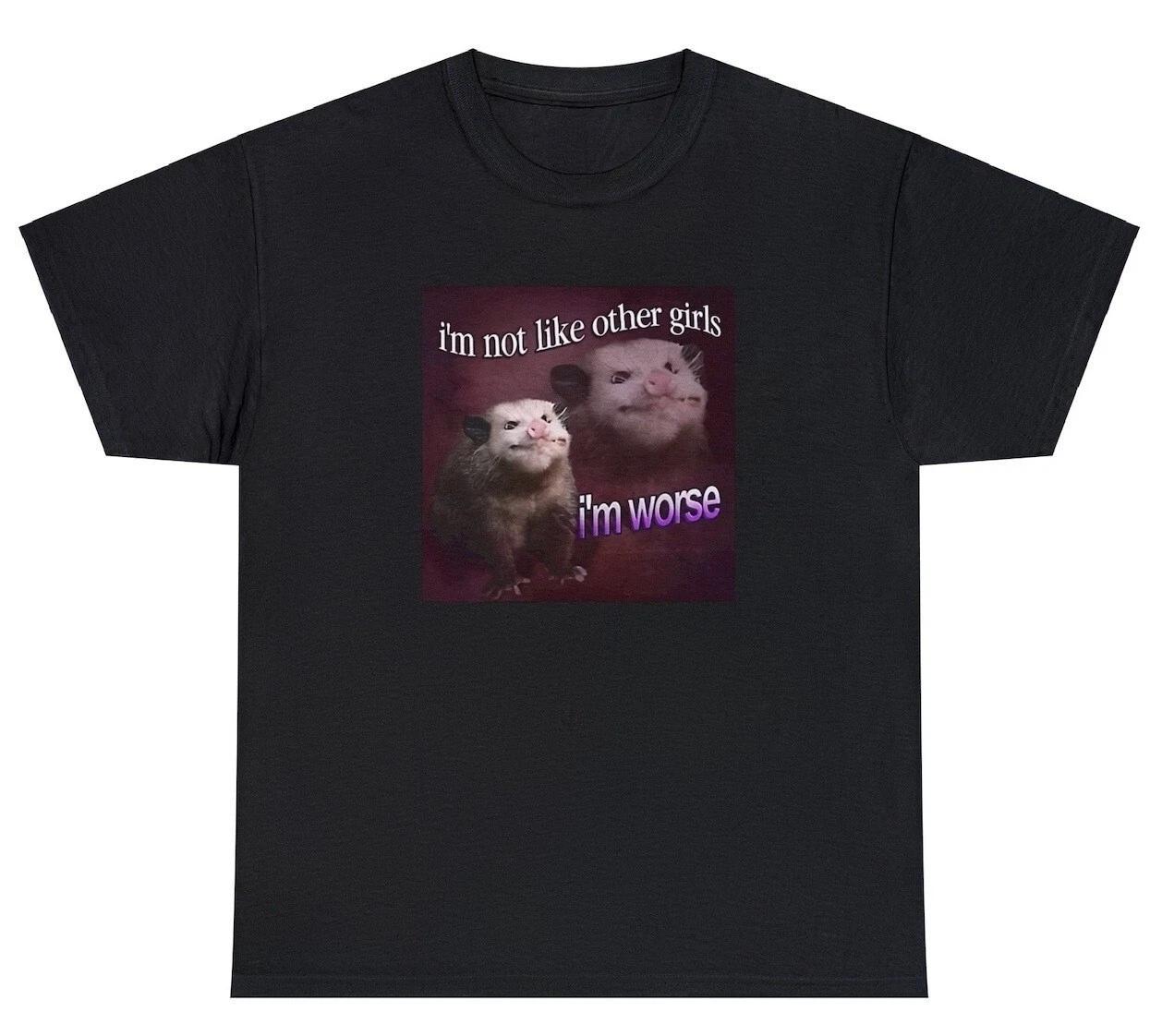 I m Not Like Other Girls I m Worse T Shirt Funny Racoon Dank Meme Humor Tee XXL