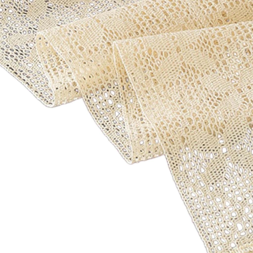 Table Runner Cover with Tassels Supplies Tablecloth Decor Rectangle Cloth