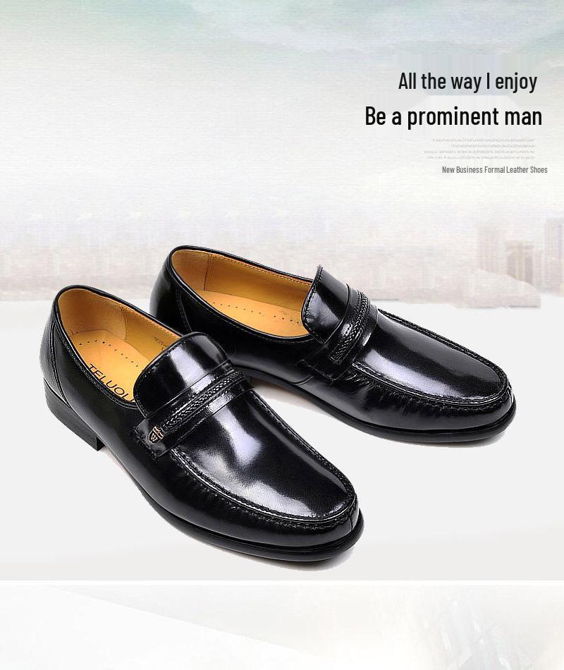 Spring  Autumn Sheepskin Business Formal Slip-On Square Toe Men s Shoes 38 чёрный