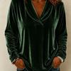 QICED Women's  Long Sleeve Cowl Neck Velvet Top Fashion Casual Blouses & Shirts