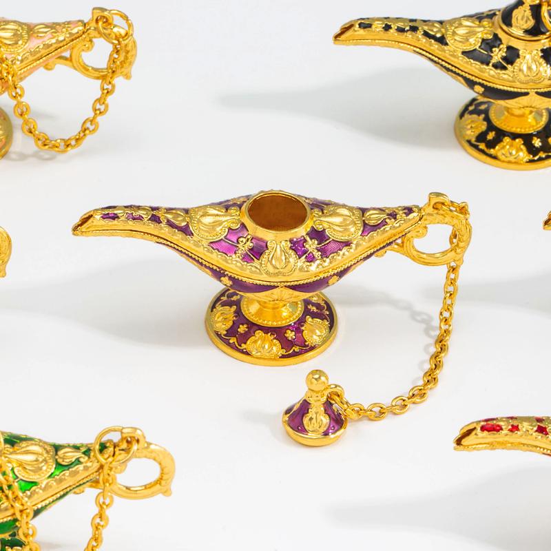 Vintage Wishing Aladdin God Lamp Palace Style Mini Statue Wedding Festivals Party Home Living Room Tabletop Decoration Crafts