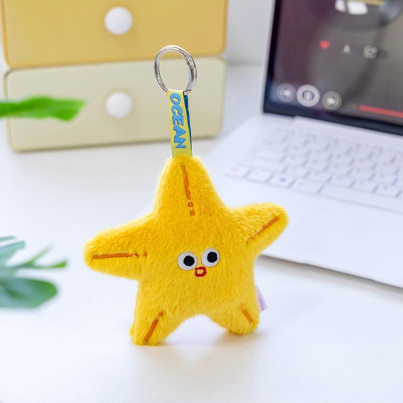 

New original ocean series plush pendant cartoon starfish flying elephant octopus pendant mini seahorse narwhal doll 13CM