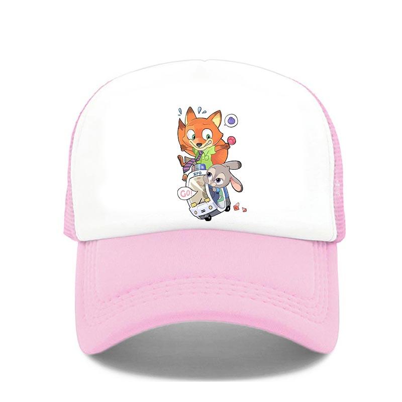 Cartoon Anime Print Baseball Cap Zootopia Judy Nick Sun Mesh Hat Men Women Adjustbale Summer Trucker Hat Outdoor Casual Golf Cap