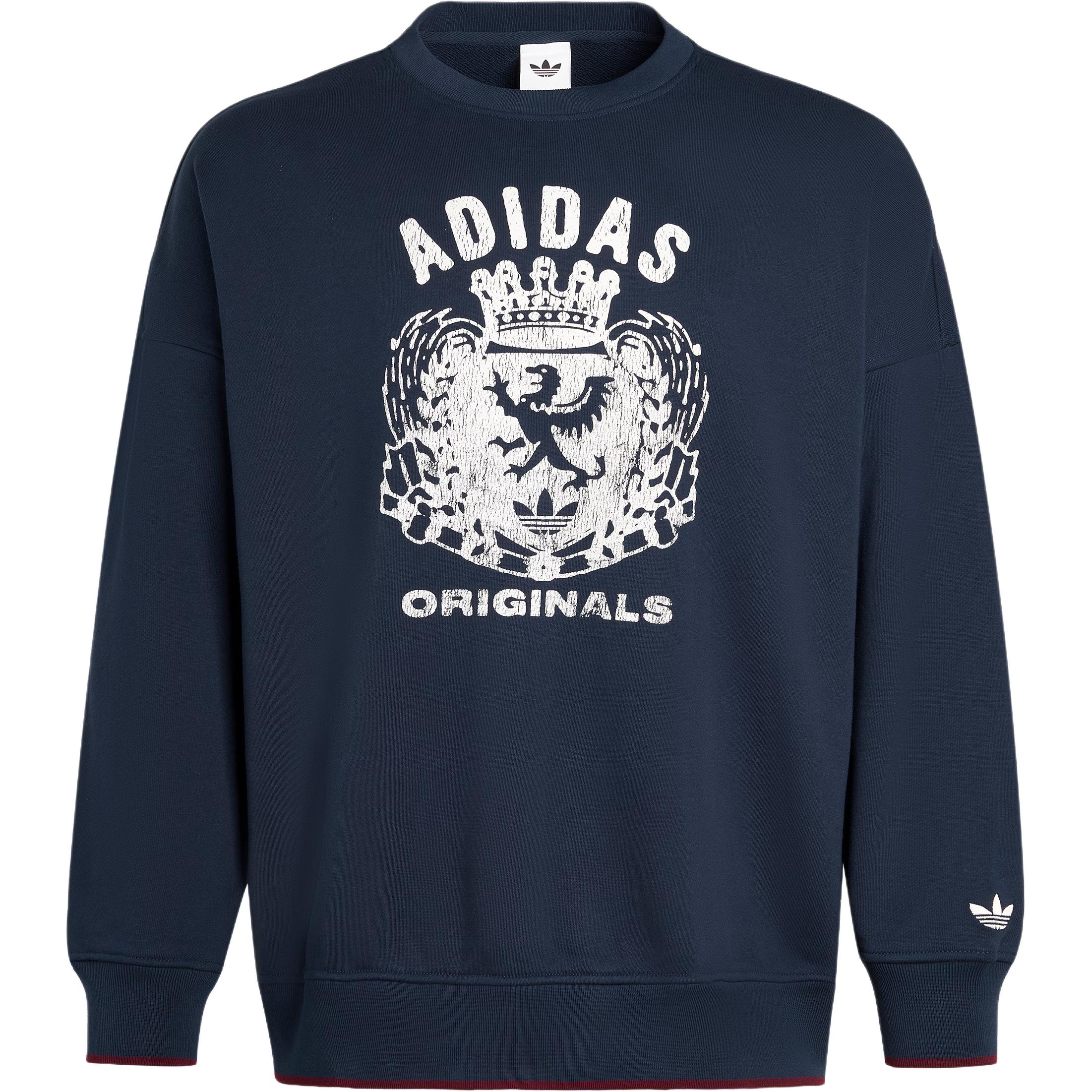 

Adidas Originals Crest Loose Crew Neck Sweatshirt Women Blue JW6051 S