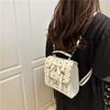 Pu Material Pink Bowknot Handbag With Magnetic Closure For Daily Use