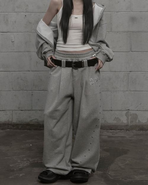 Kakipointeu Steel Stud Sweat Pants (Gray)